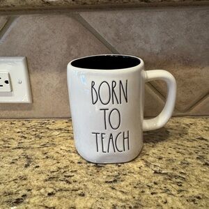 Born to Teach White Mug Rae Dunn